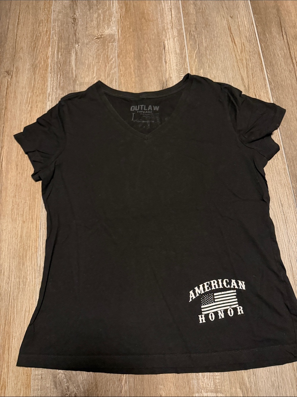 Outlaw Threadz American Honor Black V-Neck Tee